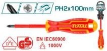 Отвертка изолированная PH2 X 100мм 1000В THTISPH2100