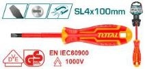 Отвертка шлицевая Диэлектрическая SL4x100mm 1000Вт THTIS4100