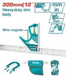Комбинированный угольник с уровнем 300 мм TMT653005