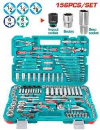 Набор комбинированных инструментов и аксессуаров 156 шт. TOTAL THKTHP21566