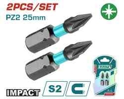 Ударные биты для шуруповерта PZ2x25мм 2 шт. TOTAL TACIM71PZ225