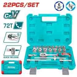 Набор 3/8” головок 22 шт. TOTAL THT381221