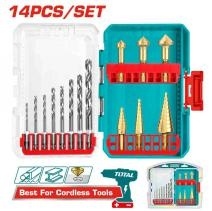 Набор из 14 сверл HSS 4341 и ступенчатых сверл TACSDL61401