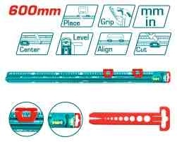 Линейка алюминиевая с уровнем 60см TMT646003