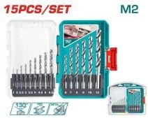 Набор Спиральных Сверл Из Быстрорежущей Стали, 15 Предметов (TACSDL51508)