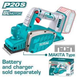 Аккумуляторный рубанок 20В 82x2мм TOTAL TRLI20401