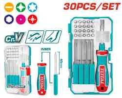 Набор отвертки со сменными битами 30 шт. TOTAL TACSD30306