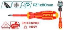 Диэлектрическая отвертка PZ1 X 80мм 1000В THTISPZ180 фото 1