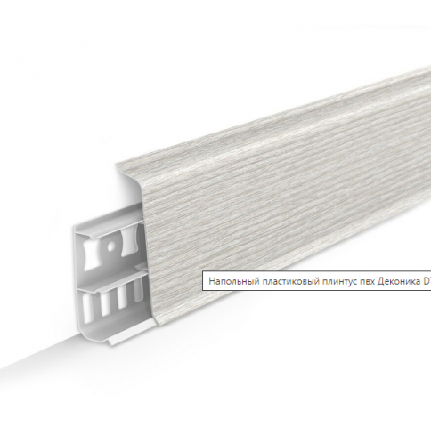 Плинтус напольный с кабель-каналами 70мм 2,2м "Деконика", 265 Клен патина фото 1