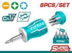 Отвертка короткая с битами 8 в 1 TACSDS0706 фото 1