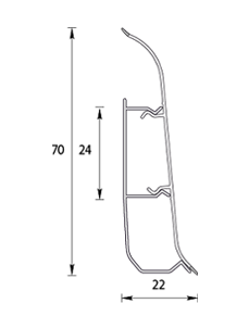 Плинтус напольный с кабель-каналами 70мм 2,2м "Деконика", 033 Кремово-белый фото 3