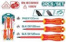 Набор отверток диэлектрических до 1000В, 3 шт. THTIS036 фото 1