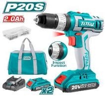 Аккумуляторная ударная дрель-шуруповерт / 20 В / 2А / 45Нм / +1 Батарея / ПРОМЫШЛЕННАЯ / INDUSTRIAL  фото 1