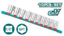 Набор головок 10 шт 1/2;10,11,12,13,14,15,17,19,21,24мм THT121101 фото 1