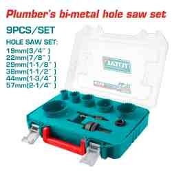 Набор биметаллических кольцевых пил для сантехников, 9 шт. TACSH0091 фото 1