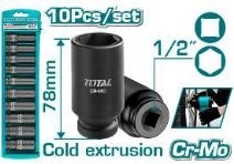 Набор глубоких ударных головок из 10 шт 1/2 дюйма THKISD12102L фото 1