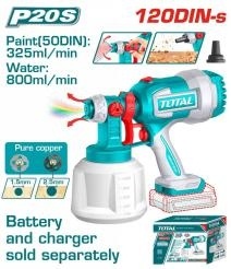 Аккумуляторный краскораспылитель 325мл/мин TOTAL TSGLI2004 фото 1