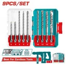 Набор из 9 сверл SDS plus для перфоратора TACSDL30906 фото 1