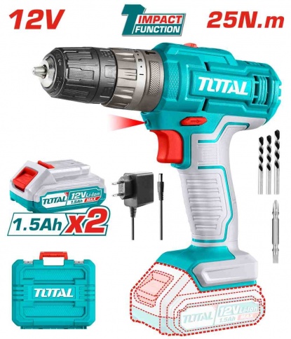 Ударный Шуруповерт 12 В / 1,5 Ач / С Аккумулятором И Зарядным Устройством (TIDLI1228) фото 1