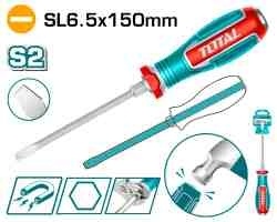 Сквозная шлицевая отвертка SL6.5x150мм TOTAL TGTSL6150 фото 1