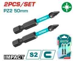 Ударные биты для шуруповерта PZ2x50мм 2 шт. TOTAL TACIM71PZ250 фото 1